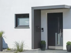 Gutta Rechteckvordach BS PLUS 200 x 90 cm Seite Links und Briefkasten Anthrazit