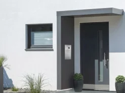 Gutta Rechteckvordach BS PLUS 160 Seite L BK Edel. Klingel Sprechanlage Kamera