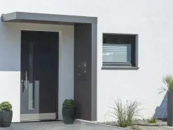 Gutta Rechteckvordach BS PLUS 200 Seite Rechts BK Anthrazit Vorbereitung Klingel