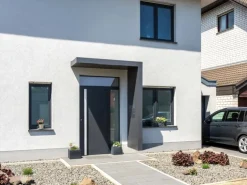 Gutta Rechteckvordach BS PLUS 160 Seite Rechts BK Anthrazit Vorbereitung Klingel