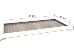 Gutta Rechteckvordach NM 200 Weiß 14 cm x 200 cm x 90 cm