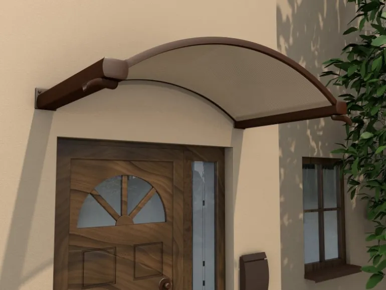 Gutta Rundbogenvordach NO 160 Bronce Braun 30 cm x 160 cm x 90 cm