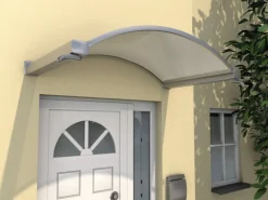 Gutta Rundbogenvordach NO 160 Klar Edelstahloptik 30 cm x 160 cm x 90 cm