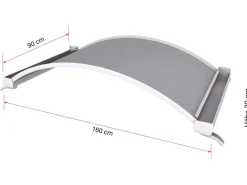 Gutta Rundbogenvordach NO 160 Klar Weiß 30 cm x 160 cm x 90 cm
