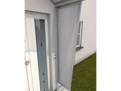 Gutta Seitenblende B1 Stegplatte Klar Edelstahloptik 200 cm x 60 cm x 45 cm