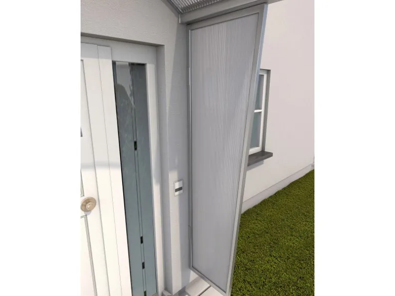 Gutta Seitenblende B1 Stegplatte Klar Edelstahloptik 200 cm x 60 cm x 45 cm