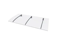 Gutta Vordach PT Secco Edelstahloptik Klar 22 cm x 200 cm x 90 cm