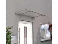 Gutta Vordach PT Secco Edelstahloptik Klar 22 cm x 150 cm x 90 cm