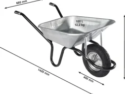 Haemmerlin Einrad-Schubkarre 100 l Muldenvolumen 200 kg Traglast Verzinkt