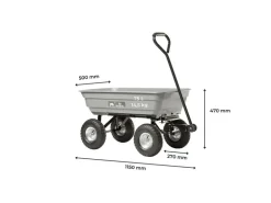 Haemmerlin Gartenwagen mit Kipper 4 x 4 Grau
