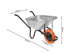 Haemmerlin Schubkarre Aktiv Premium 110 l PU-Rad Verzinkt