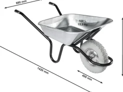 Haemmerlin Schubkarre Aktiv Excellium Plus verzinkt 100 l mit PS Rad