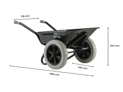 Haemmerlin Schubkarre Aktiv Excellium Twin 100 l Pu-Räder Lackiert