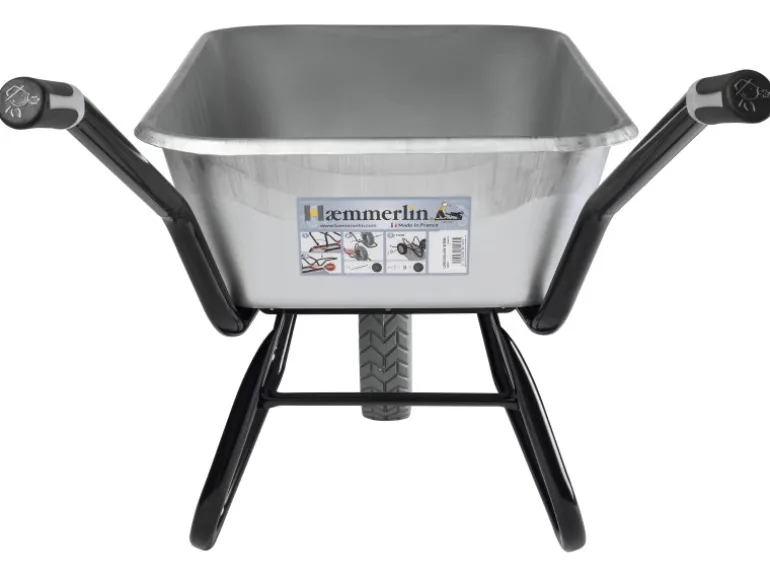 Haemmerlin Schubkarre Clipso Excellium 120 l Tiefmulde PU-Rad Verzinkt