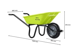 Haemmerlin Schubkarre Sunny 100 l Anisgrün Kunststoffmulde Luftrad