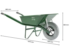 Haemmerlin Schubkarre Winkeleisen 100 l PU-Rad