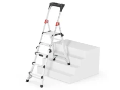 Hailo Alu-Teleskop-Stehleiter TL100 TopLine 173 cm x 52 cm x 101 cm Aluminium