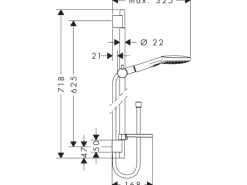 Hansgrohe Brauseset Raindance Select E 120 3jet mit Brausestange 65cm Weiß-Chrom