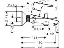 Hansgrohe Einhebel-Wannenarmatur Ecos Aufputz Chrom