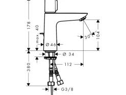 Hansgrohe Einhebel-Waschbeckenarmatur Talis Select E 110 mm mit Zugstangen-Abl.