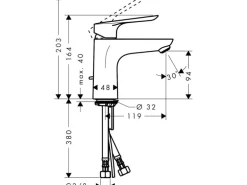 Hansgrohe Einhebel-Waschtischarmatur Logis E 100 mm Chrom mit Zugstangen-Ablauf