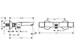 Hansgrohe Wannenthermostat Ecostat Universal Chrom