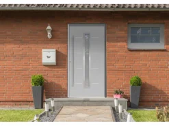 Haustür Thermospace Milano Prime 100 cm x 210 cm Grau Anschlag L