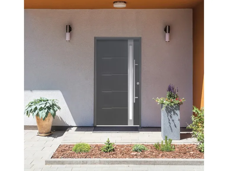 Haustür Thermospace Neapel Prime 100 cm x 210 cm Anthrazit Anschlag R