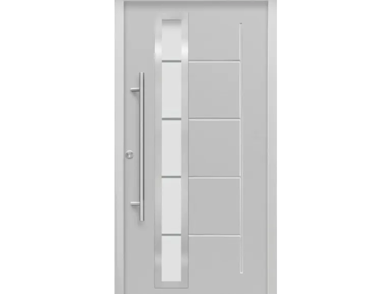 Haustür Thermospace Paris Prime 100 cm x 210 cm Grau Anschlag L