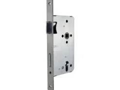 Haustür-Einsteckschloss für Profilzylinder DIN Links Silber