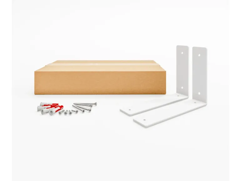 HEVVA Regalwinkel FREIBERG 10 cm Tief 2er Set Weiß