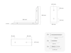 HEVVA Regalwinkel FREIBERG 10 cm Tief 2er Set Weiß