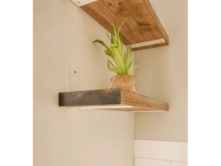 HEVVA Regalwinkel FREIBERG 10 cm Tief 2er Set Weiß