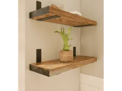 HEVVA Regalwinkel FREIBERG 30 cm Tief 2er Set Schwarz