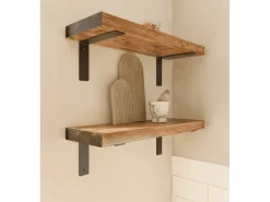 HEVVA Regalwinkel FREIBERG 30 cm Tief 2er Set Schwarz