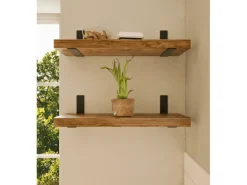 HEVVA Regalwinkel FREIBERG 10 cm Tief 2er Set Schwarz