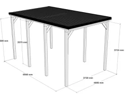 Holzbrüder Camping-Carport Ralf 28m² Anthrazitgrau-Dunkelgrau