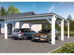 Holzbrüder Carport Ralf 42 250 kg/m² Reinweiß-Dunkelgrau