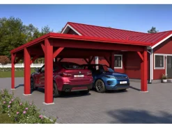 Holzbrüder Carport Ralf 36 250 kg/m² Oxidrot-Rot