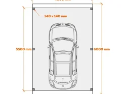 Holzbrüder Carport Ralf 24m² Anthrazitgrau-Dunkelgrau