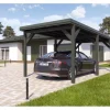 Holzbrüder Carport Ralf 18m² Chromoxidgrün-Dornengrün