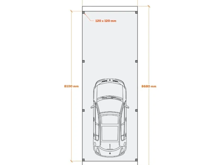 Holzbrüder Carport Ralf 26m² Imprägniert-Rot