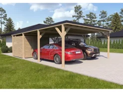 Holzbrüder Carport Ralf 52m² mit kl. Geräteraum Natur-Schwarz