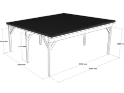 Holzbrüder Carport Ralf 36m² 150kg/m² Oxidrot-Rot