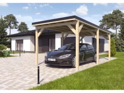 Holzbrüder Carport Ralf 18m² Imprägniert-Schwarz