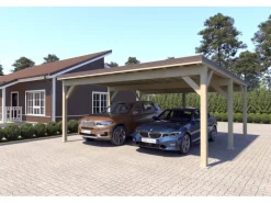 Holzbrüder Carport Ralf 36m² 150kg/m² Natur-Dunkelbraun