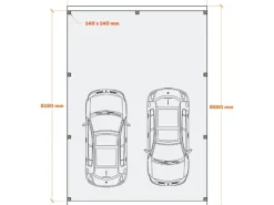 Holzbrüder Carport Ralf 52m² Graubraun-Dunkelbraun