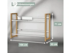 holz4home Getränkekistenregal aus Holz Inklusive Edelstahlablage 4 Kisten Silber