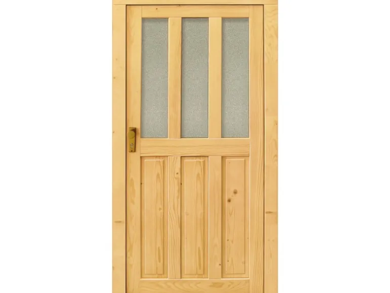 Holz-Mehrzwecktür Modell Bornholm 98 cm x 200 cm Anschlag Links Fichte Natur