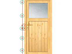 Holz-Nebeneingangstür NET 504 Fichte Natur 98 cm x 200 cm Anschlag Links